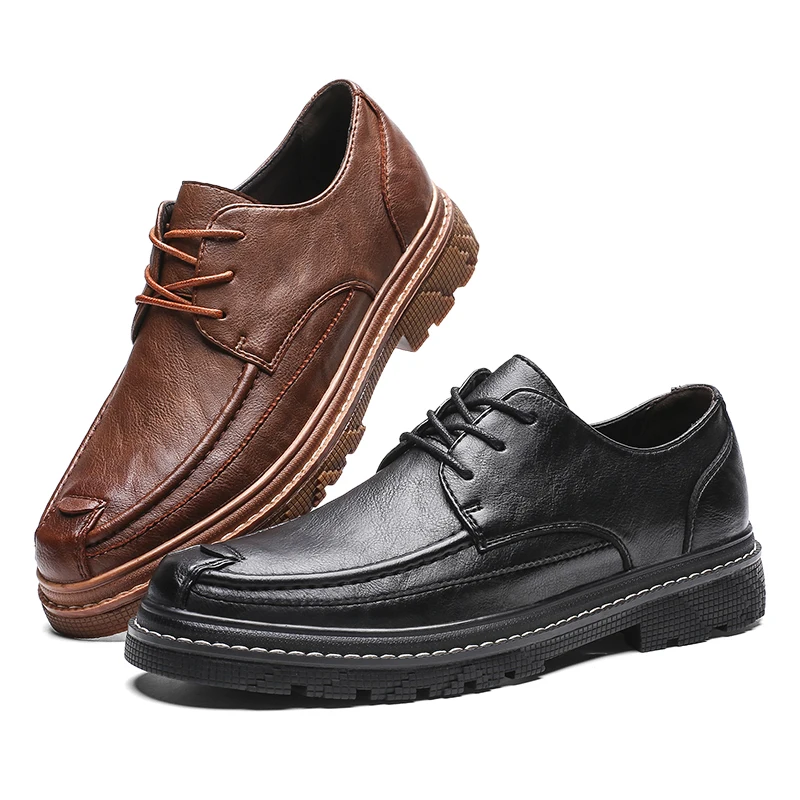

Men's Leather Casual Shoes Brand Autumn Winter Men Business Loafers Shoes New Fashion Sneakers Flats shoes for man *7701
