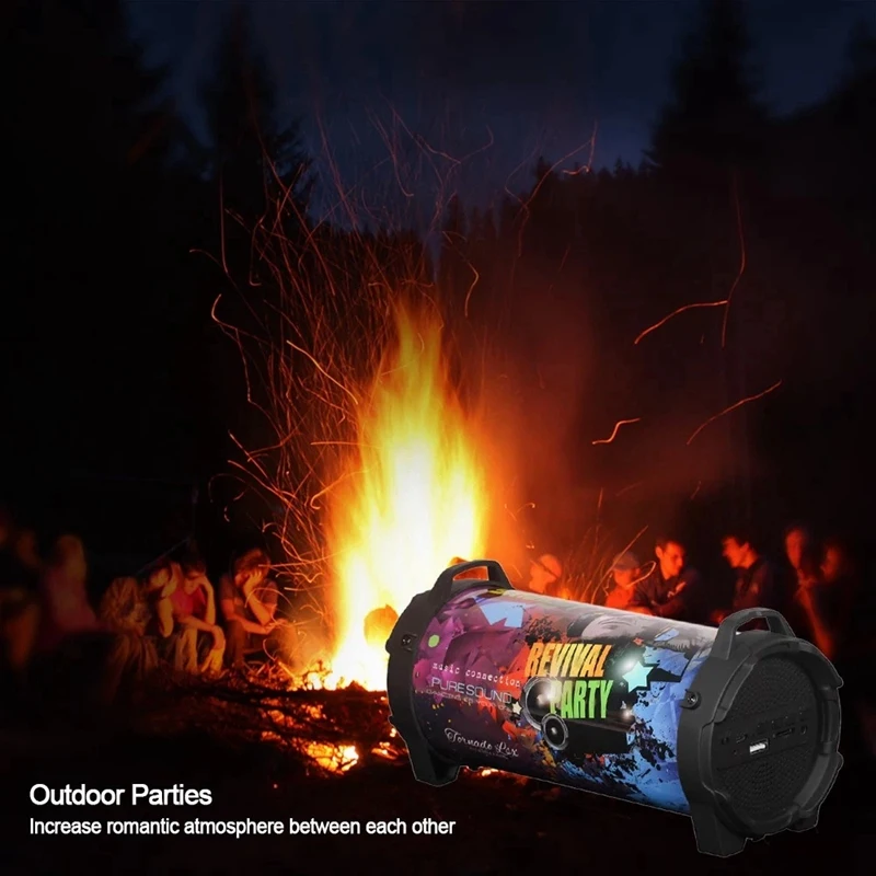 Smalody SL-10 Wireless BT Speaker 10W Output Power/Stereo/Bass/FM Radio/TF Card Slot/U Drive/AUX IN/Mic/Webbing Strap/1200 mAh L