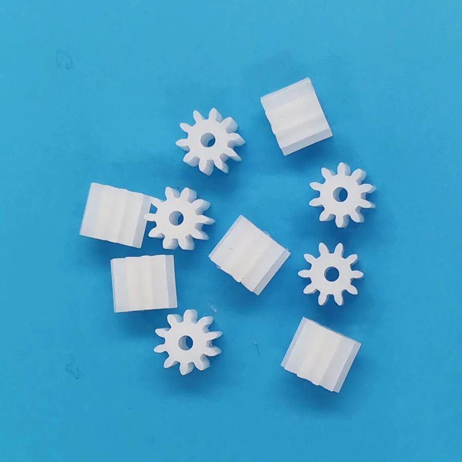 Plastic Gear OD = 6mm 10 Teeth Tight for 1.5mm Hole Motor Toy Accessories Technology Parts 10pcs/lot motor gear transmission gear