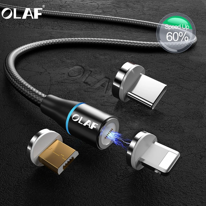 Магнитный кабель 3A Micro USB Type C для Samsung S10 S9 Huawei быстрая зарядка магнитный iPhone 11 X