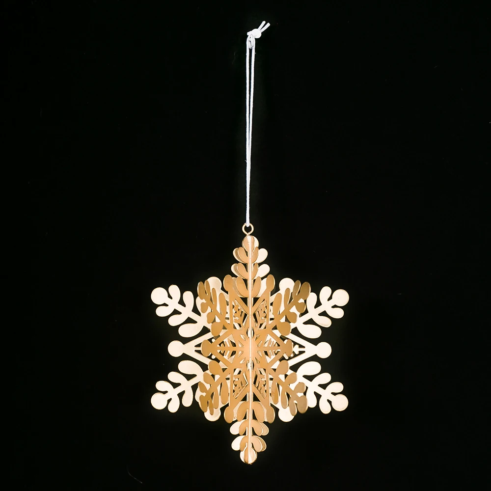Креативная 3D металлическая Снежинка подвесная подвеска Рождественская елка Декор украшение для рождественской вечеринки украшение для дома год