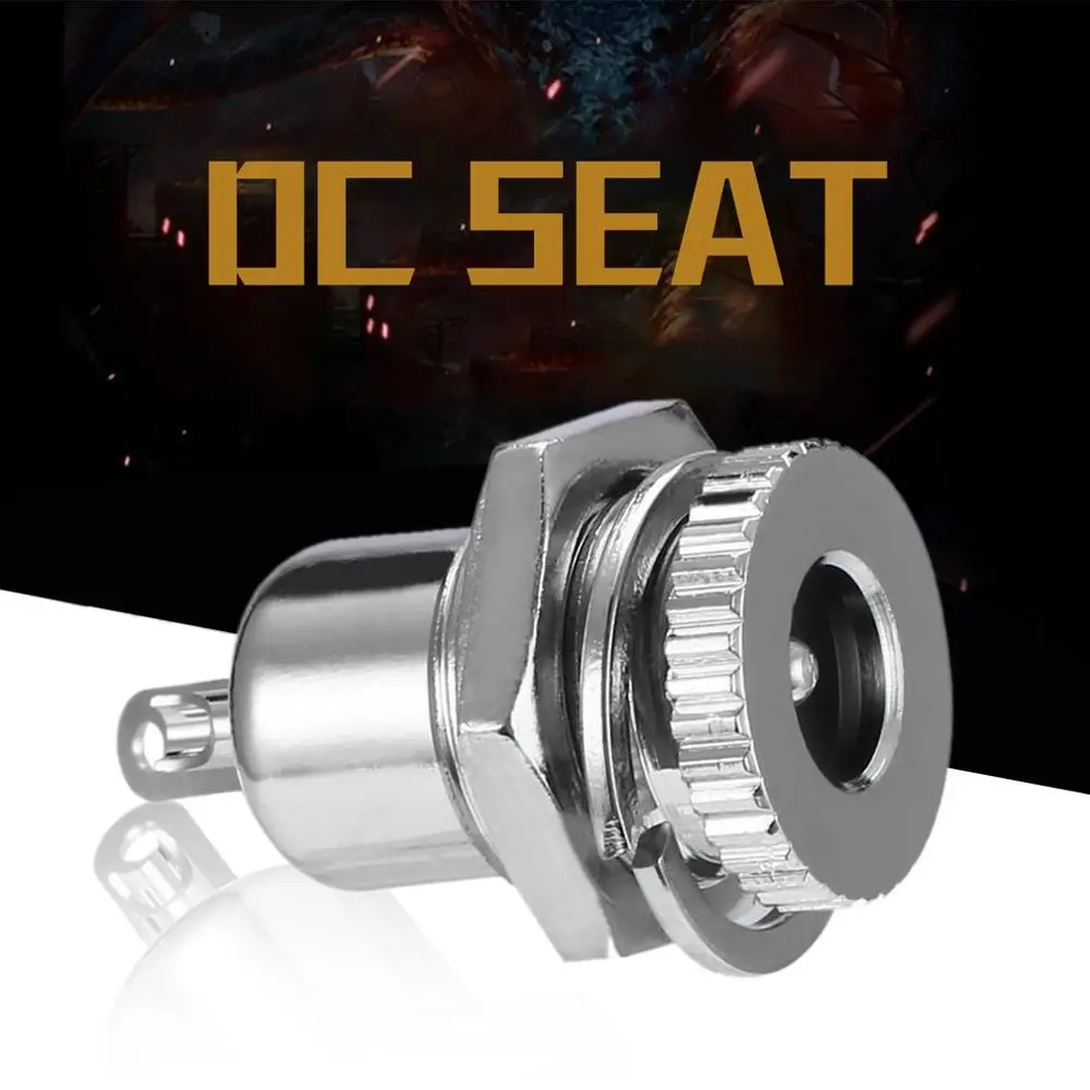 

Promotion Useful DC Power Jack Socket Female Panel Mount Connector For 2.1/5.5mm DC Power Plug Silver