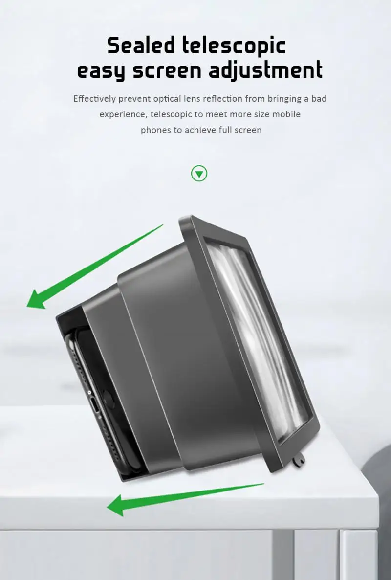 F2 Multifunctional Mobile Phone Desktop Stand Folding 3D Mobile Phone Screen Amplifier Universal Smartphone Special Accessories 3