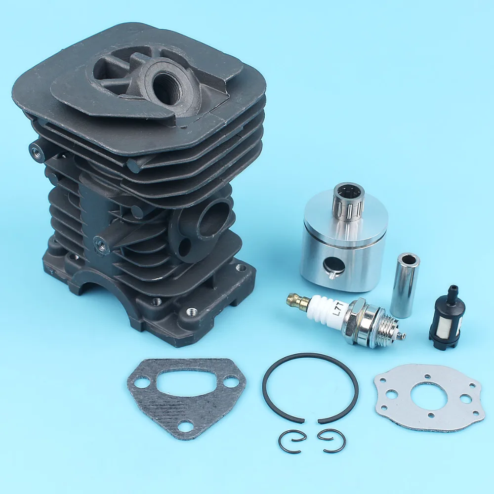 38mm Cylinder Piston Rings Top End Kit For Husqvarna 142 137 141 136 Chainsaw Muffler Gasket Nikasil Plated бензопила |