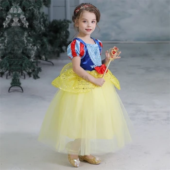 

Girls Dress Anna Elsa Cosplay Costume Dresses Girl Princess Snow White Elsa Dress for Christmas Birthday Party Children Clothing