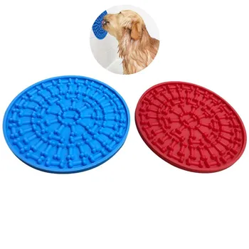 

Dog Lick Pad for Shower Silicone Dog Washing Distraction Device Slow Feeder Lick Mat Suctions to Wall Dog Training Tools