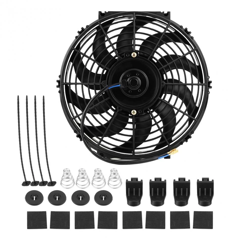 12 Inch 12v Universal Car Slim Push Pull Electric Engine Cooling Fan With Mounting Kit Radiator Fan Car Motor Accessories Fans Kits Aliexpress