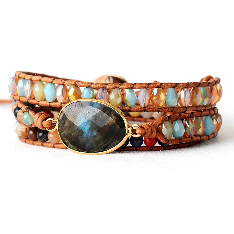 gifts woman gift labradorite and semi-precious stones Boho woman bracelet