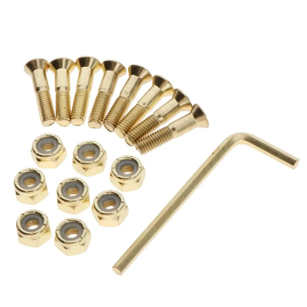 Set of 8pcs Longboard Skateboards Cruiser Hardware Screws Bolts Nuts Kit Skate Deck To Truck Replacement Hardware