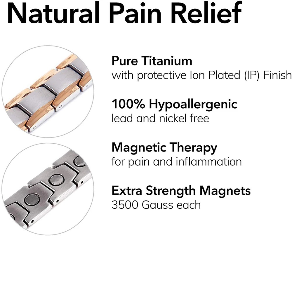 Titanium Magnetic Therapy Bracelet For Arthritis Pain Relief Lose Weight Improve Blood Circulation Health Care