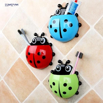 

Cute Novelty Toothbrush Holder With Suction Cup Toothpaste Holder Big Ladybird