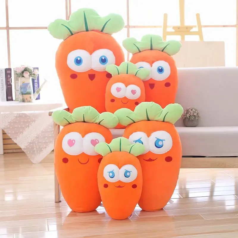 

Cartoon down Cotton Expression Carrot Long Pillow Children Plush Toys Pillow Valentine's Day Gift