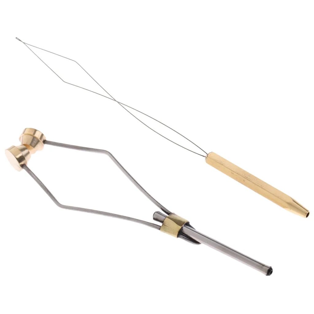 

Pack of Gold Stainless Steel Fly Tying Bobbin Holder 10.5cm + Fly Tying Bobbin Threader 14cm