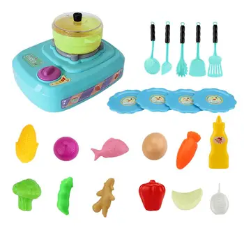 

23Pcs/Set Simulation Gas Cooker Light Frog Sound Food Kit Pretend Play Kids Toy Early Learning Intelligence Developmental Toys