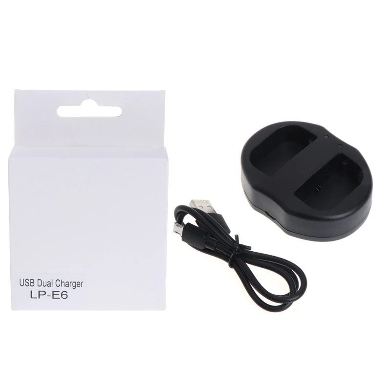 LC-E6E USB двойное зарядное устройство для Canon LP-E6 EOS 6D 7D 5D Mark II III 70D 60D H7ED