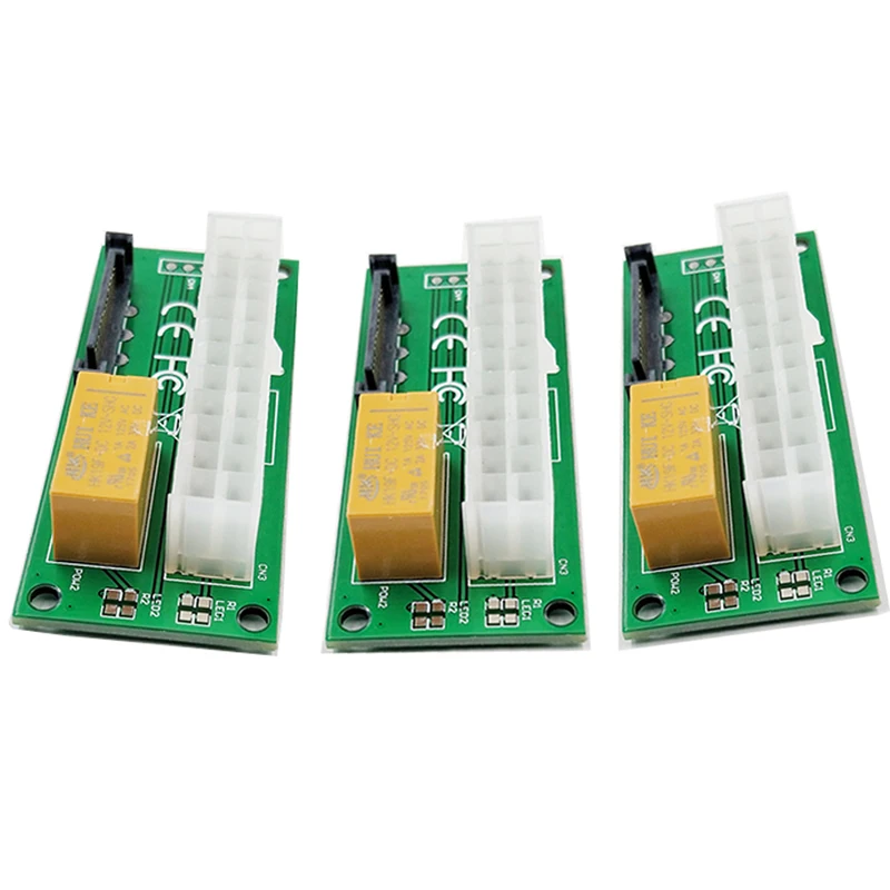 Desktop ATX 24PIN Dual PSU Power Synchronous Start Extender Cable Card adapter for Bitcoin Mining