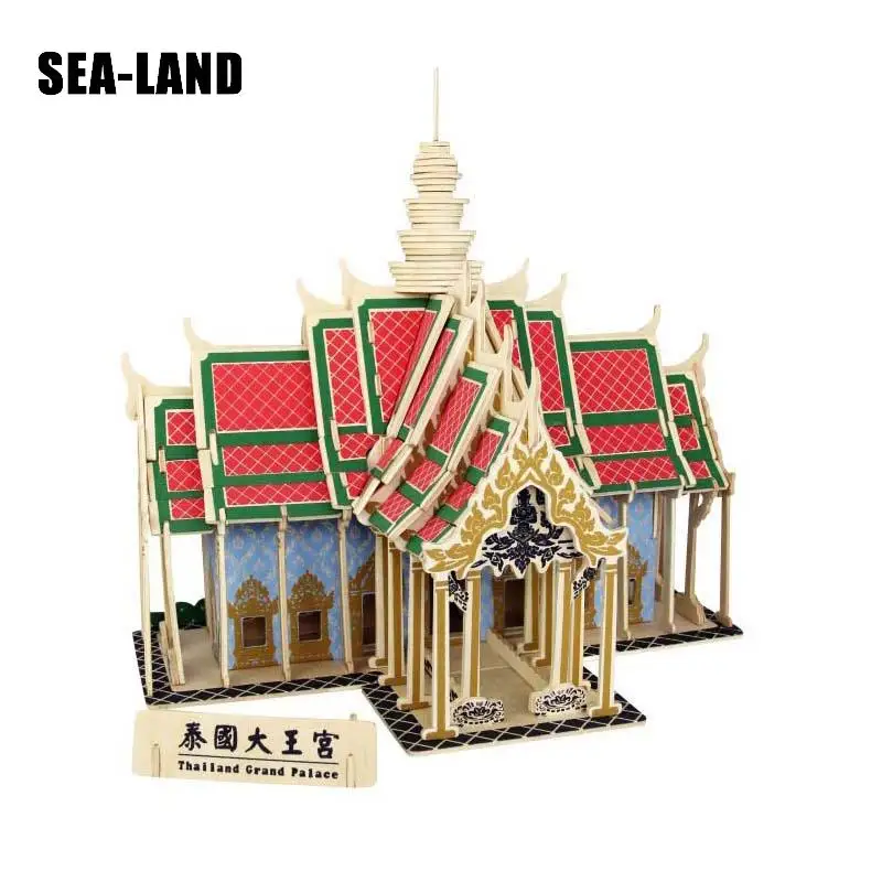 Пазлы детские деревянные 3D-пазлы с изображением всемирно известных зданий для