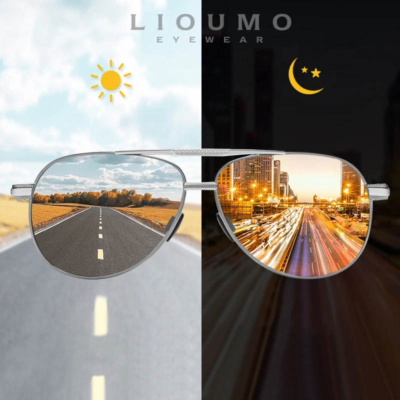 Солнцезащитные очки LIOUMO поляризационные для мужчин и женщин фотохромные