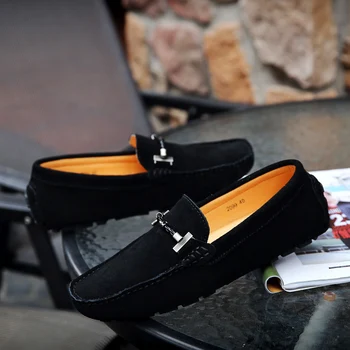 

Spring New Leather Men's Peas Shoes Hand Stitching Soft Bottom Men's Leather Shoes Leather Men's Shoes Driving Shoes