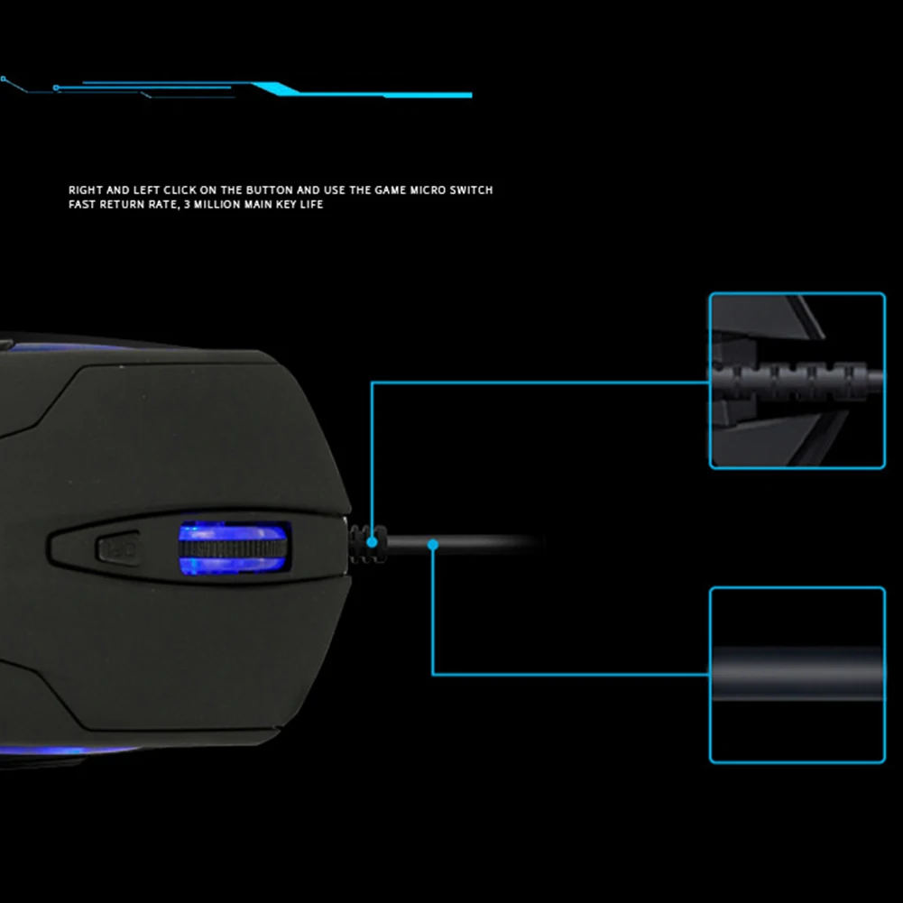 Оптическая USB игровая мышь без задержки для домашнего офиса с подсветкой, прокрутка, проводная, эргономичная, чувствительная, 6 кнопок
