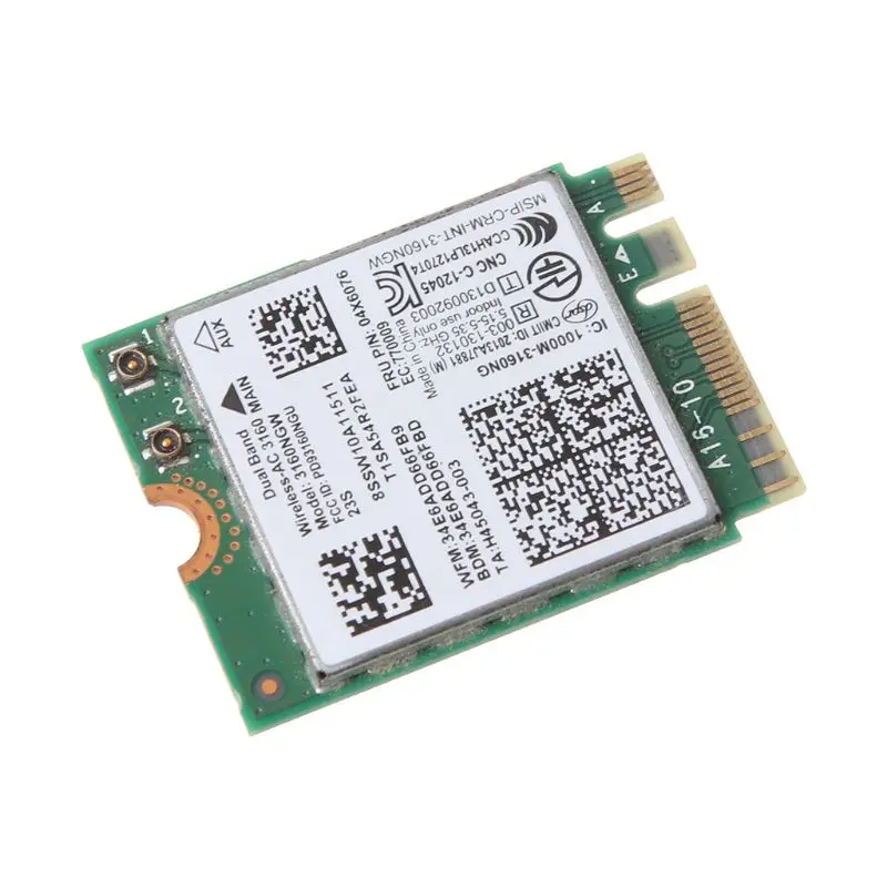 Сетевая плата для In-tel Dual Band Wireless-AC 3160 3160NGW 04X6034 04X6076 Le-novo Thinkpad Y40 Y50 E10-30 E455 |