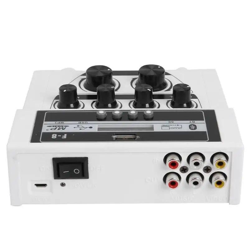 F8 мини портативный аудио Миксер с USB DJ звуковая микшерная консоль для караоке Mutil-функция регулировки микрофона домашнего аудио микс