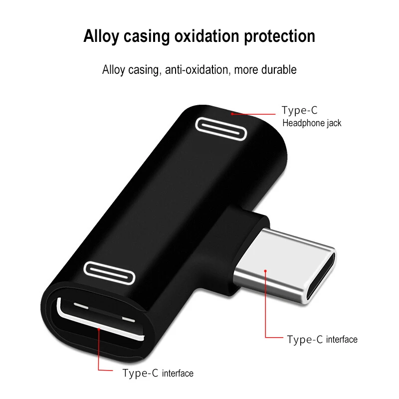 2 в 1 два типа C для зарядки наушников конвертер usb type-C аудио адаптер для Xiaomi huawei type C телефонов
