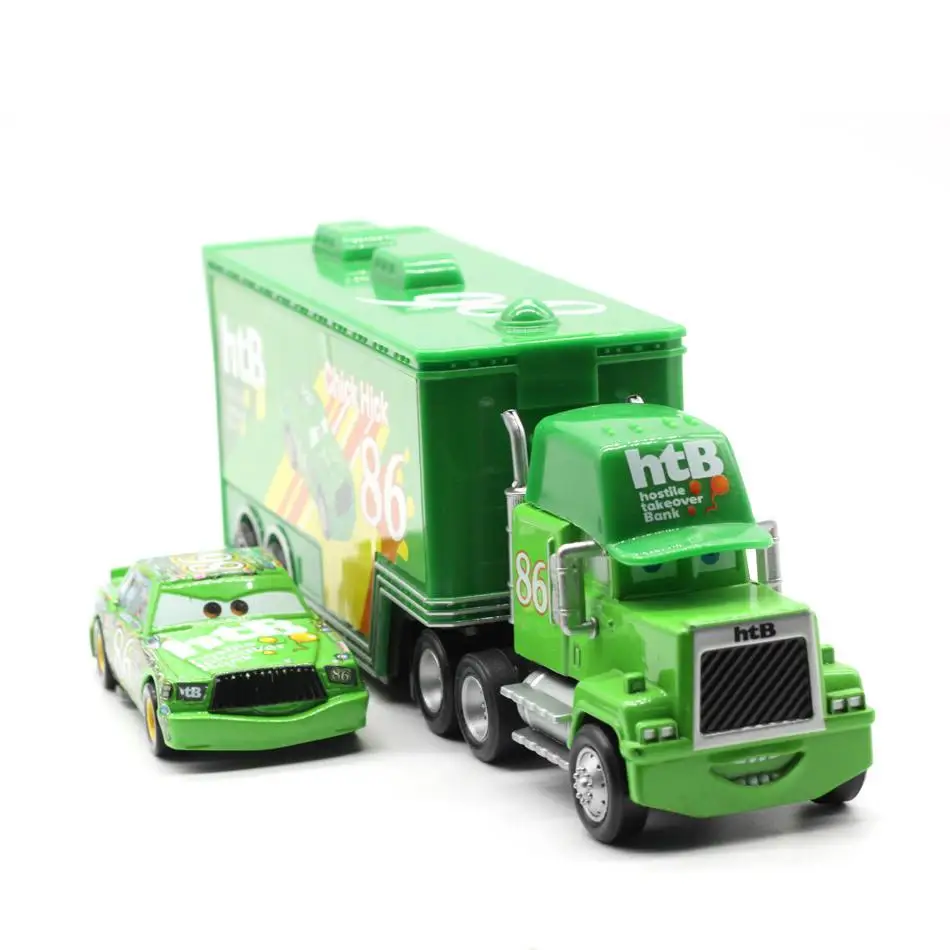 Disney Pixar тачки Mack Truck Mcqueen цыпленок Хикс дядюшка 1:55 литье под давлением