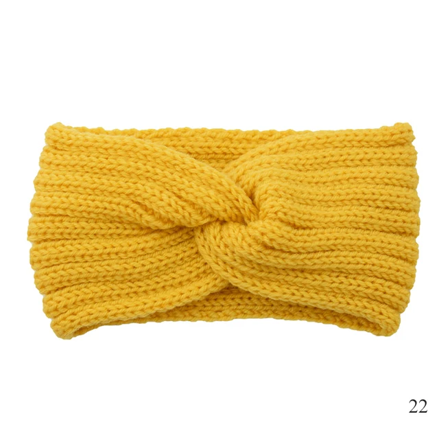 Solid Color Crochet Bow Knitted Headband With Button Twist Knotted Ear  Warmer Women Mask Holder Turban Hairband Hair Accessories - Headband -  AliExpress