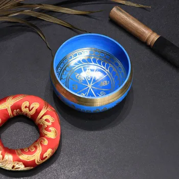 

Nepalese Handmade Tibetan Buddha Singing Bowl Set with Mallet for Meditation Chakra Healing Prayer Yoga Home Decor q