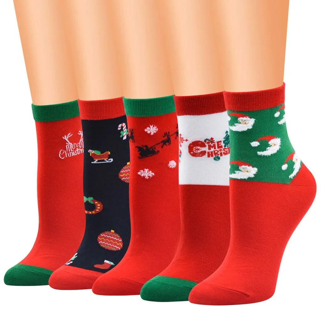 Female winter printing plus velvet warm sleep home socks floor socks
