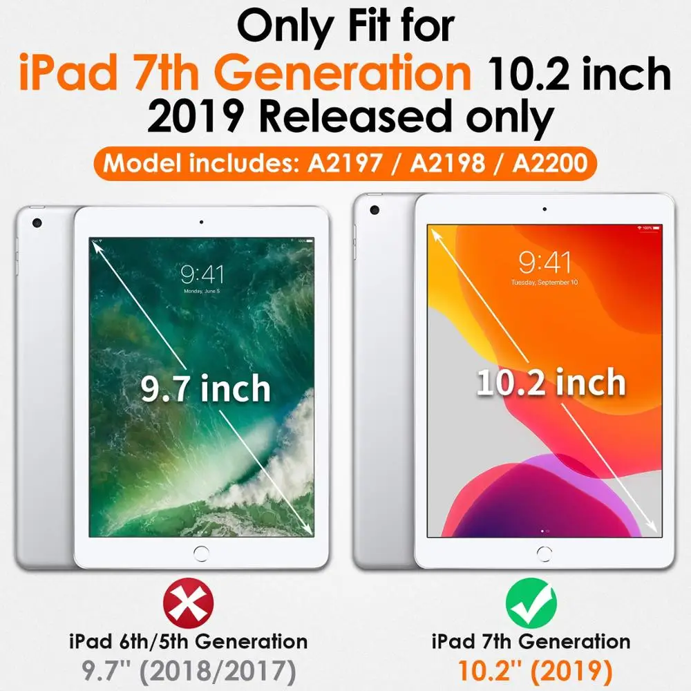 Для Apple iPad 10,2 7th Genetation чехол A2200/A2197/A2198 Hybird PC Прочный противоударный защитный плечевой ремень силиконовый чехол