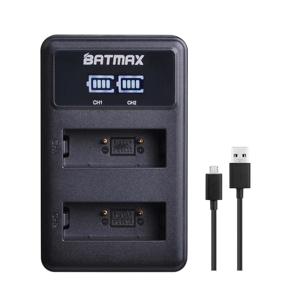 Зарядное устройство BLS5 Bls50 1 шт. светодиодный с двумя USB-портами зарядное для Olympus 5