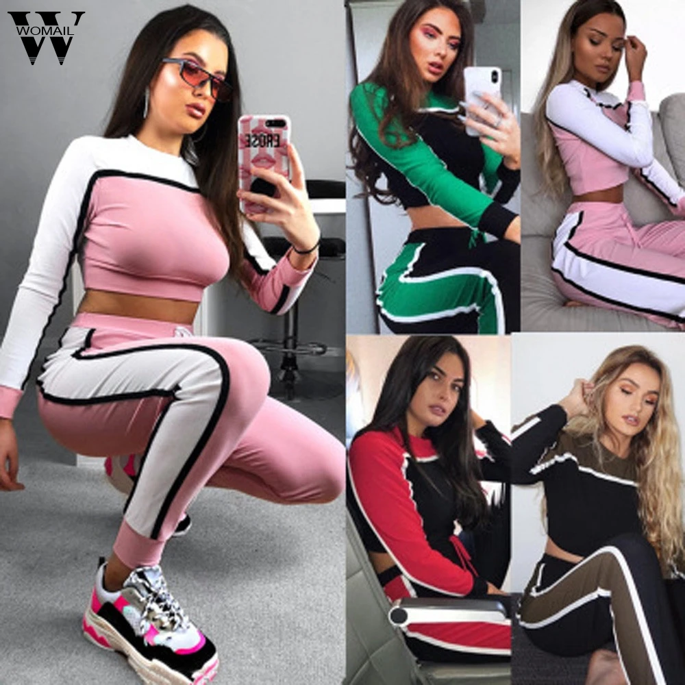 

Womail Women Sexy Club Suit Sets Tracksuit Sweatshirt Pants Sets Sport Long Sleeve Wear Casual Suit sets Womne Suit Sets S-XL