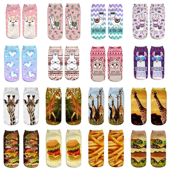 

Cartoon Llama Cute Girl Socks Funny Meias Low Cut Ankle Sock Women Hosiery Printing Socks Calcetines Christmas Gift
