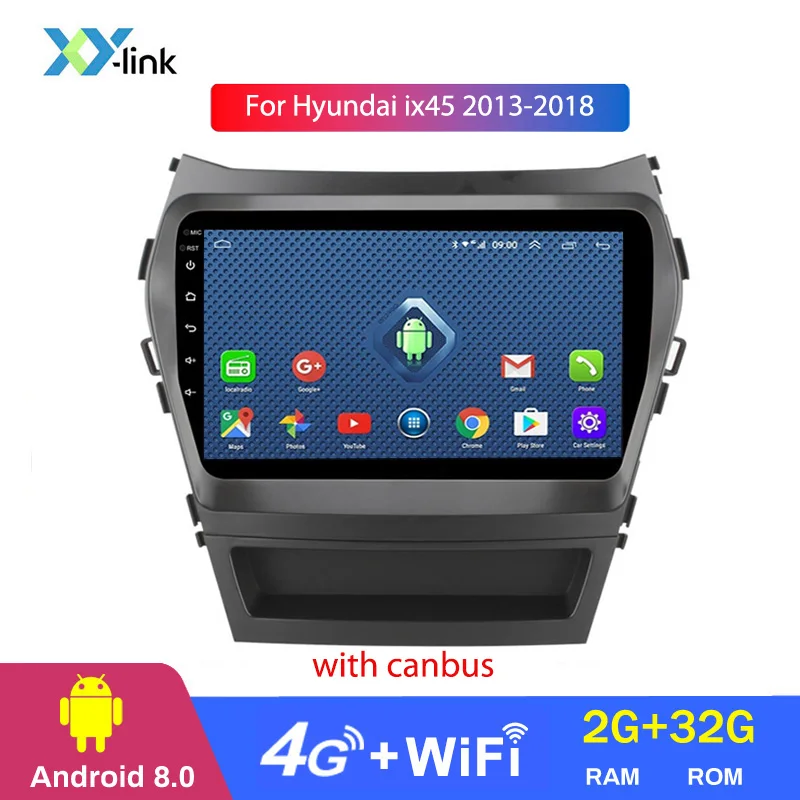 Ips 2.5D 9 дюймов 8 ядерный Android 8,1 автомобильный радиоприемник с навигацией GPS для hyundai ix45 2013- автомобильный dvd-плеер - Цвет: 4 CORES 2G RAM