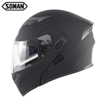 

Full Face Retro DOT Original Motorbike Helmets Flip up Dual Visors Motorcycle Helmet casco capacete moto For Soman SM955