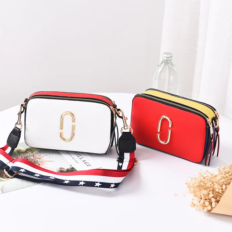 

2019 new color mobile phone bag hand camera bag lady small square bag hot rainbow shoulder strap Messenger bag