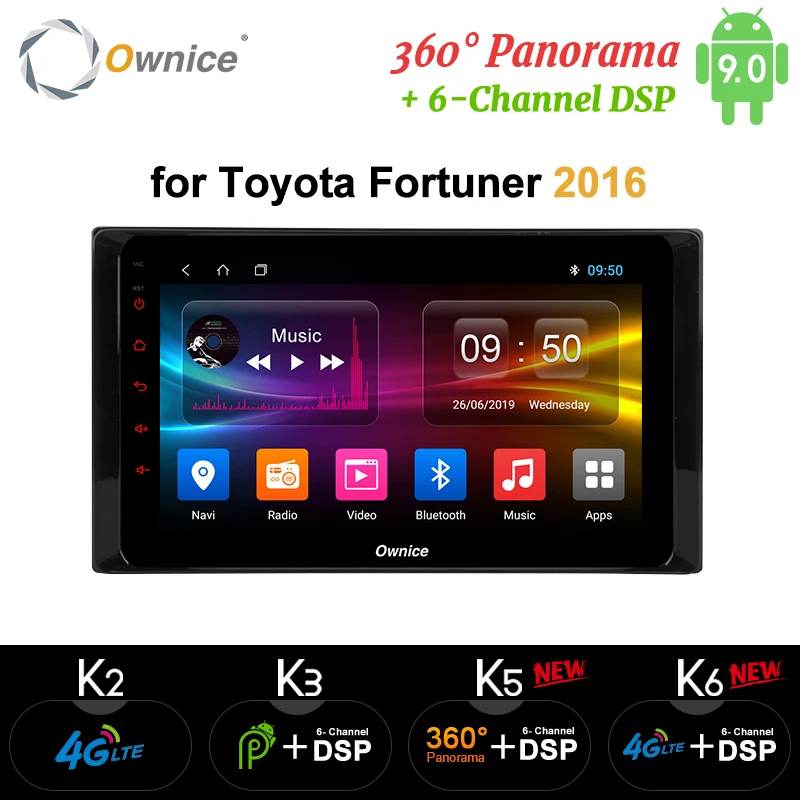 Автомобильный радиоприемник Ownice 8 ядер Android 9 0 k3 k5 k6 для Toyota RAV4 Hilux Fortuner Innova Prado 2016 4G