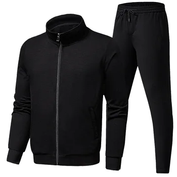 

Stand Collar Mens Sports Suits Black Training Suit Tracksuit 2 Piece Set Casual Sportswear Man Oversized Two Piece Set 4xl 5xl