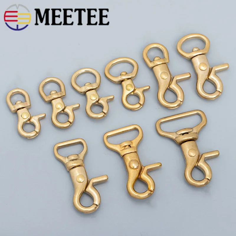 Meetee 2/5Pcs 8-25mm Solid Brass Buckle Bag Lobster Clasp Swivel Trigger Clips Dog Snap Buckles Strap Clamp Hang Hook Accessory | Дом и сад