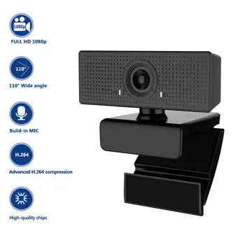 

USB2.0 Webcam 110° Viewing Computer Camera Adjustable with Microphone Video Recording Conferencing Live Streaming Camera
