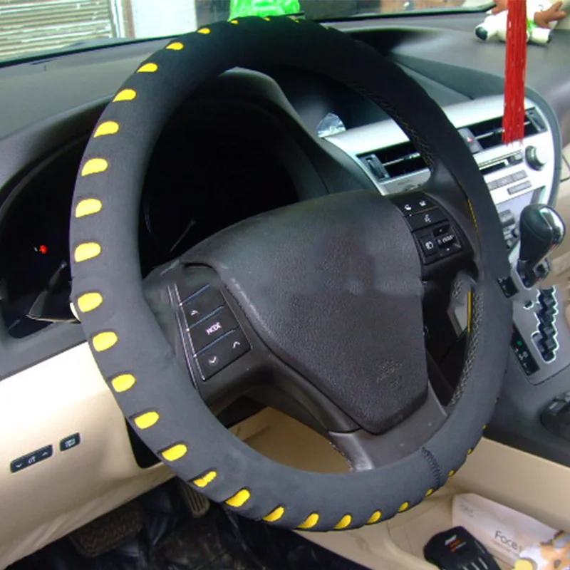 yellow Резиновый руль для гоночного автомобиля для Volkswagen VW Passat B6 B5 B7 B8 Golf Polo Opel Astra J H Insignia Corsa - Название цвета: yellow