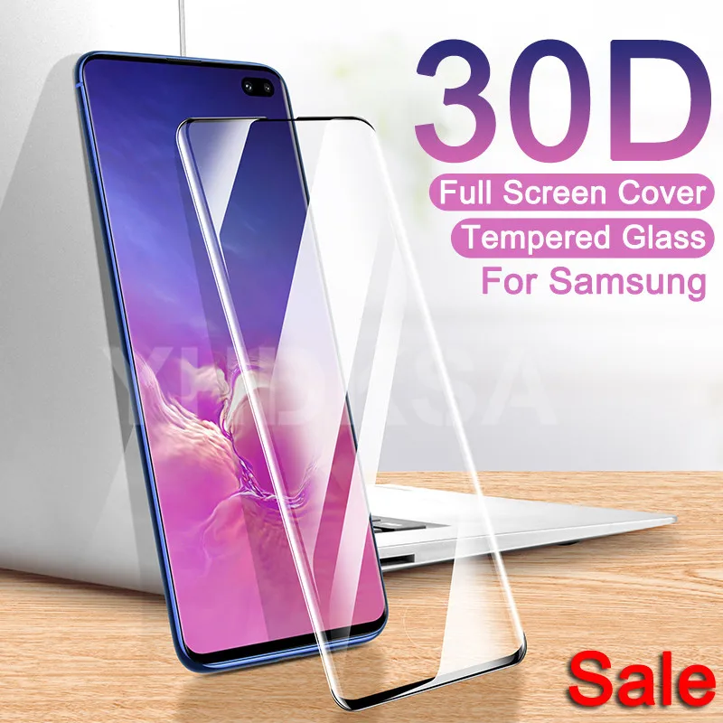 

30D Full Curved Protective Glass For Samsung Galaxy S10 S9 S8 Plus 5G S10e Note 8 9 10 Pro Screen Protector Tempered Glass Film