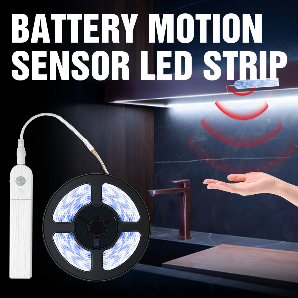 

Battery LED Strip Light DC 5V SMD 2835 Waterproof Lamp 0.5--5M Desktop Decor TV Background Lighting LED Bulb With Motion Sensor