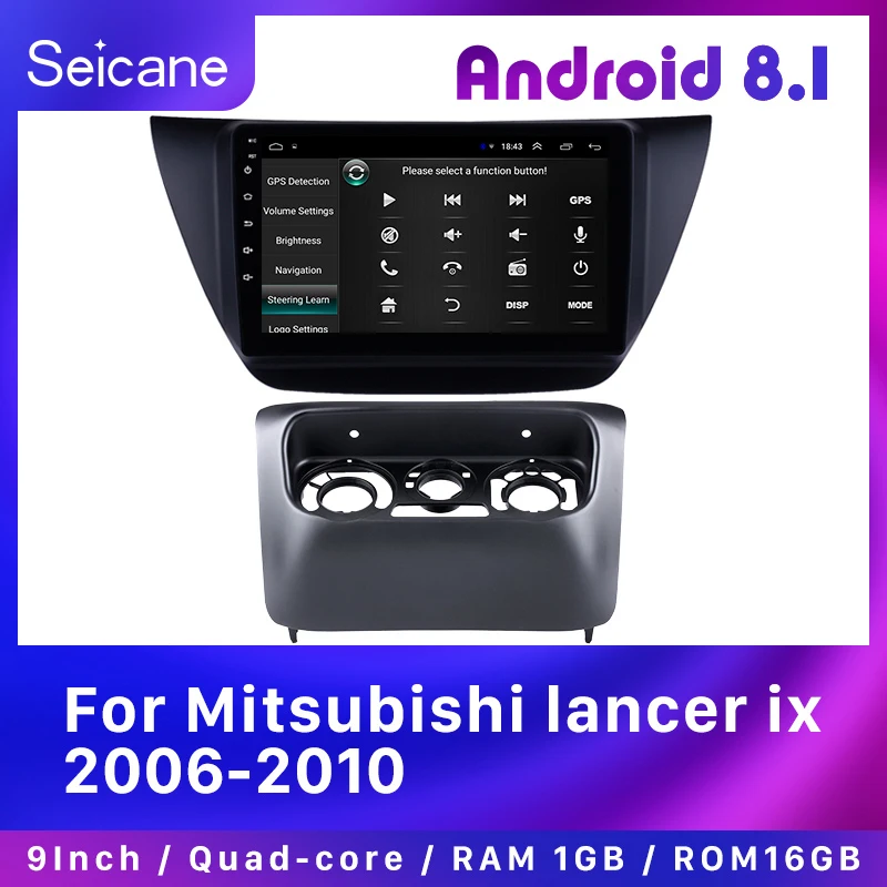 

Seicane Car Android8.1 HD 2Din 9" Stereo GPS For Mitsubishi lancer ix 2006-2010 Navi Player Auto Radio Head Unit Including frame
