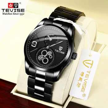 

TEVISE 2020 Brand Stailness steel Band Automatic Mechanical Watch Business Mens Watches Waterproof Man Clock Relogio Masculino