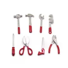 8 шт. миниатюрный мини кукольный домик, садовый аксессуар, молоток, отвертка, ручной инструмент K4UE