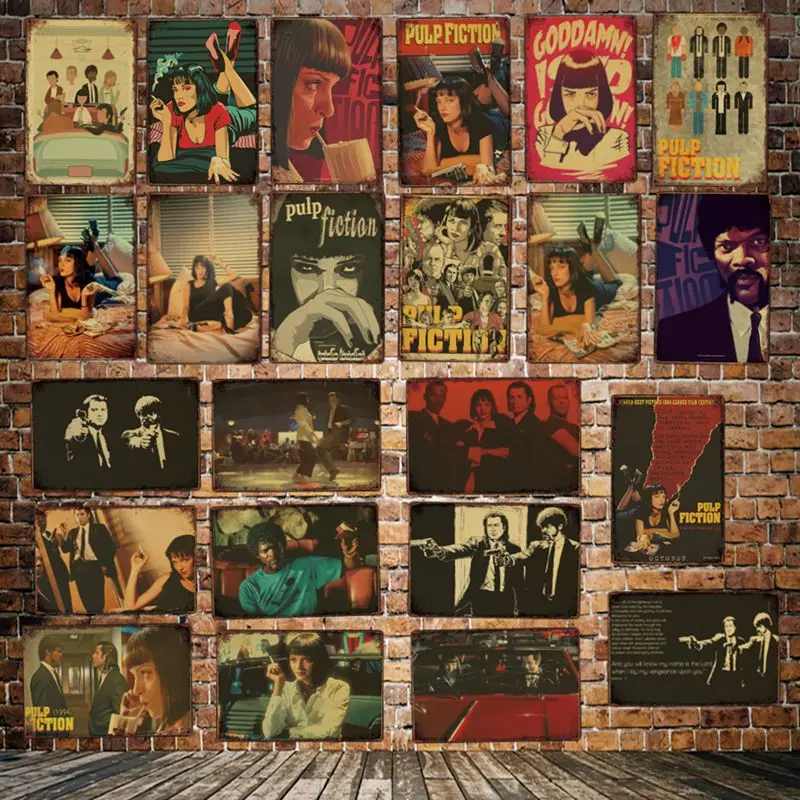 [WellCraft] Криминальное чтиво металлическая табличка настенные знаки олова фильм