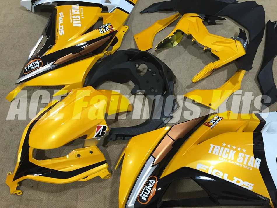ABS обтекатель комплект для Kawasaki Ninja300 EX300 300R 2013 13 14 15 16 17 Обтекатели набор(литья под давлением) желтый